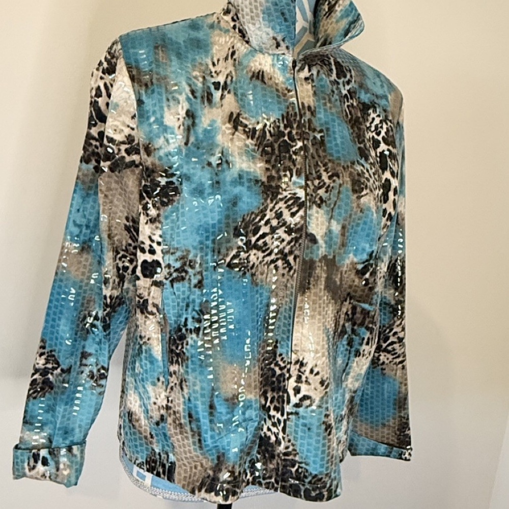 Faux Snakeskin Turquoise/Black Vintage Jacket Galore By John Farah M